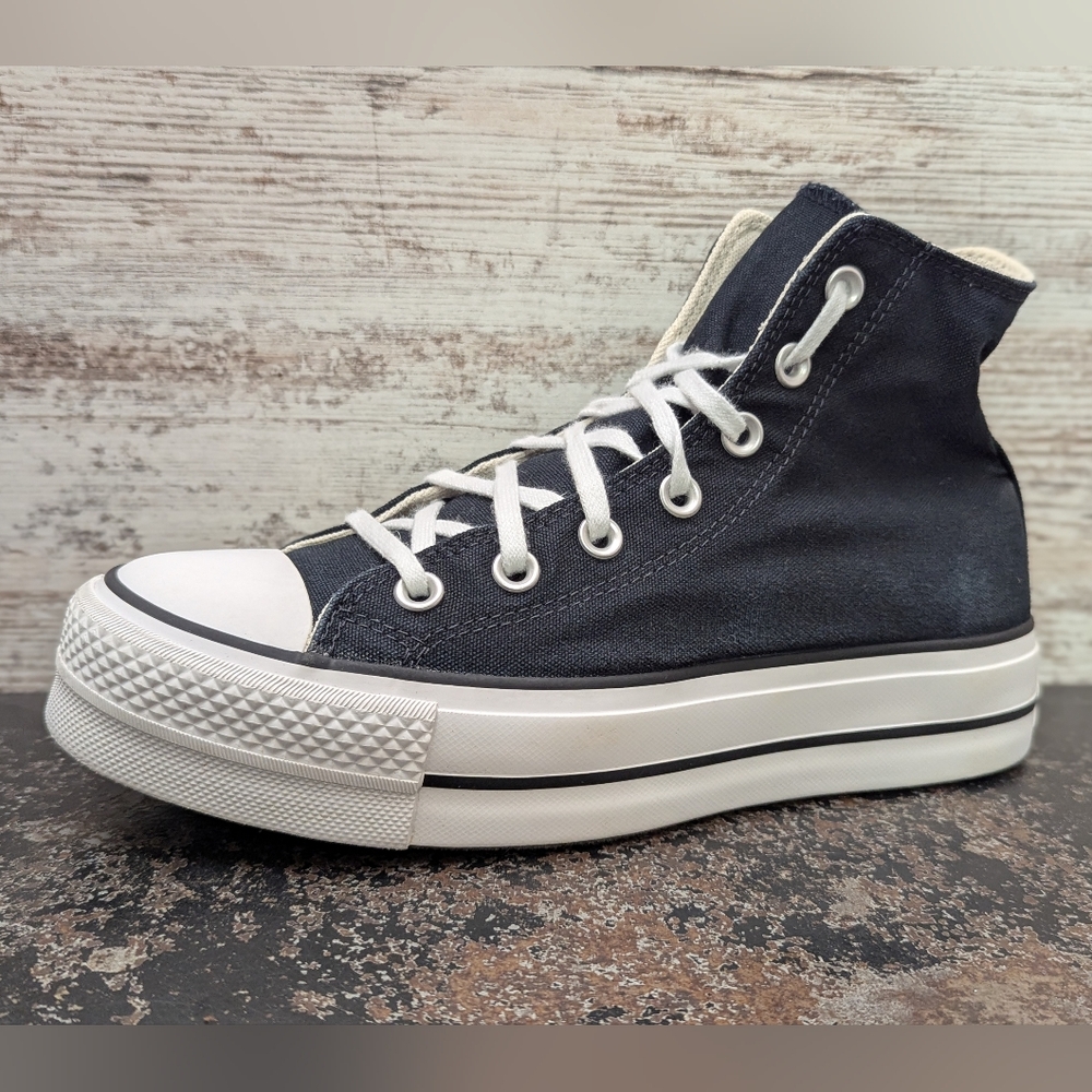Womens Converse Chuck Taylor All Star Hi Top Platform Shoes Sz 8.5 Black 560845F